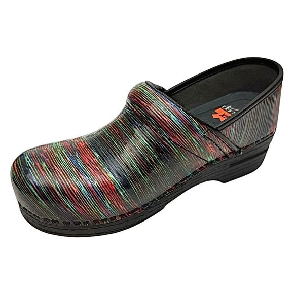 Dansko XP Women’s Clogs EU 37 US 6.5 Multicolor Striped Leather Slip-On - Picture 4 of 10